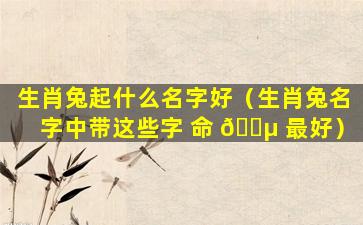 生肖兔起什么名字好（生肖兔名字中带这些字 命 🐵 最好）
